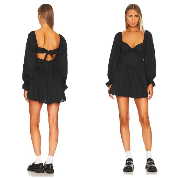 For Love & Lemons Ruth Mini Dress in Black SZ S - Picture 2 of 10
